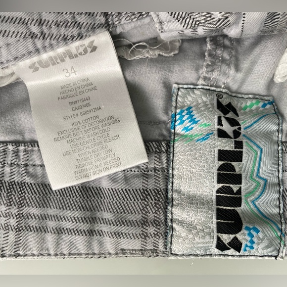 Plaid Cargo Shorts Grey Casual Classic Timeless Shorts - Size 34 - Picture 7 of 7